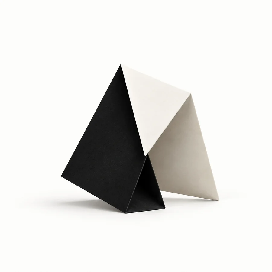 Escultura de papel negro y marfil, imagen de Regalio